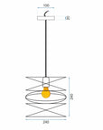 Lampa Sufitowa Wisząca Metalowa Loft APP201-1CP