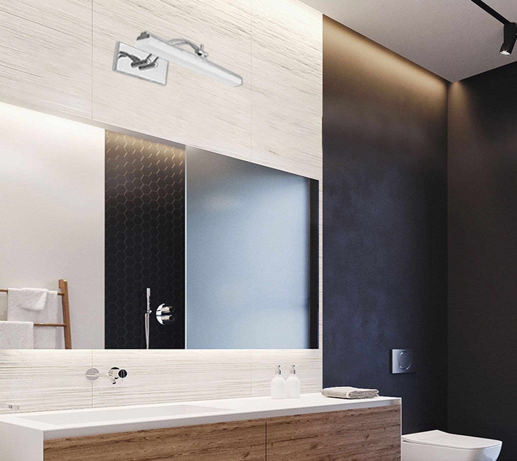 Lampa Kinkiet Łazienkowy Led Nad Lustro 9w 40cm App372-1w Chrom