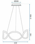 Lampa sufitowa nowoczesna LED + PILOT APP800-CP Twist  Złota