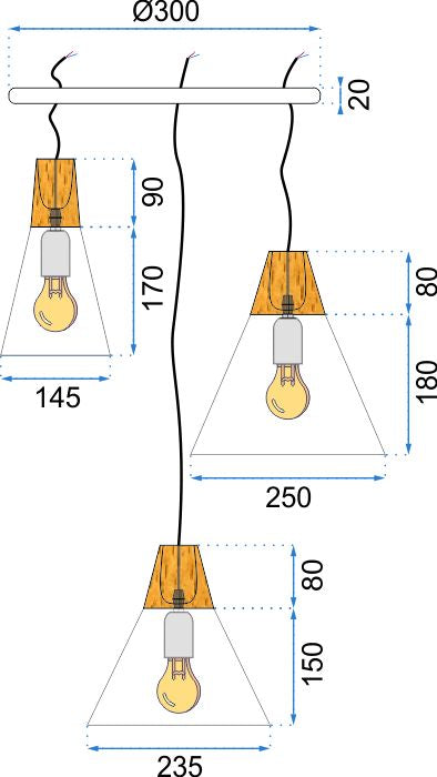 Lampa sufitowa SCANDI SET CPR Szara