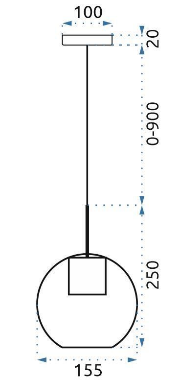 Lampa Sufitowa Wisząca Szklana Kula APP686-1CP Złota