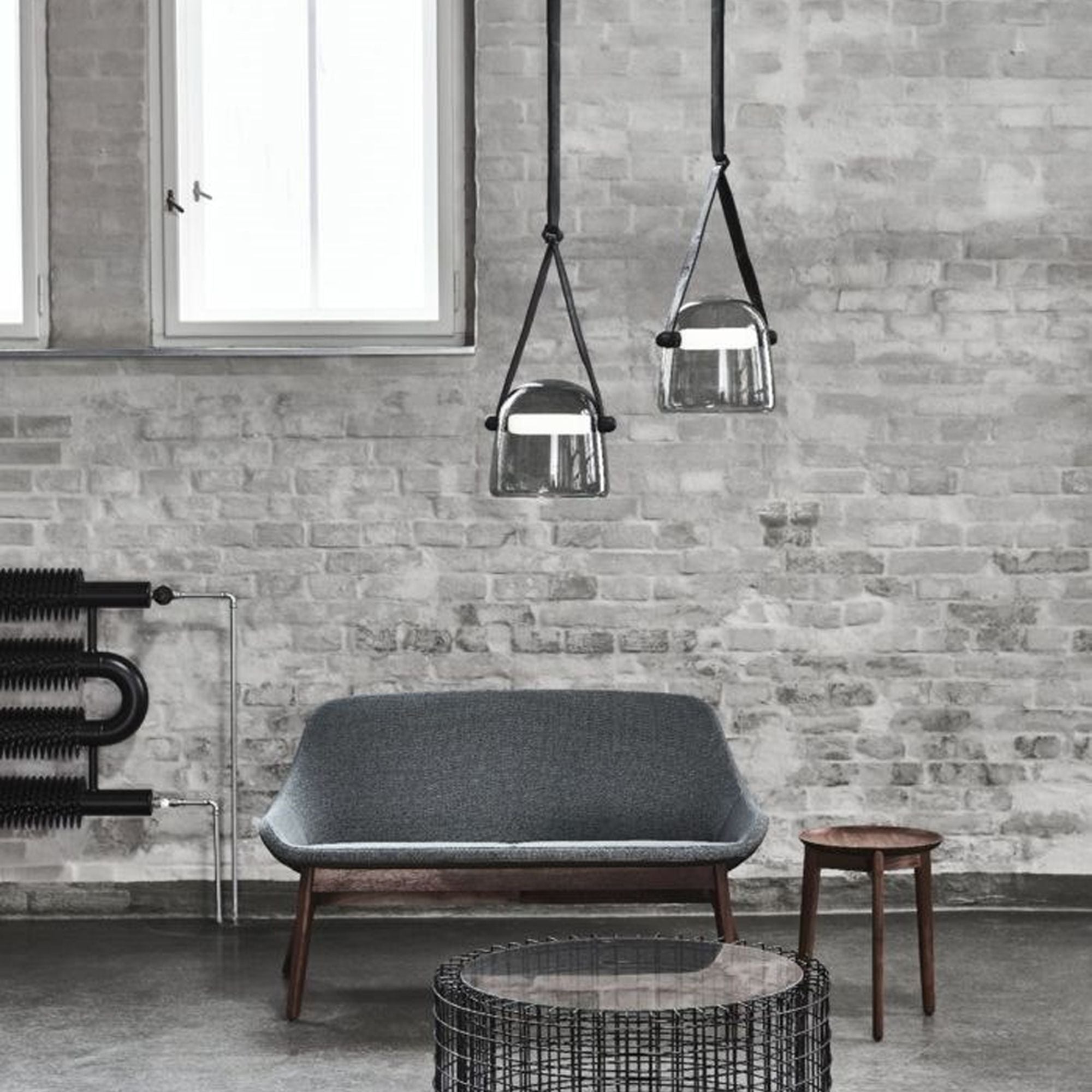 Lampa Wisząca Szklana  APP617-1CP Szara