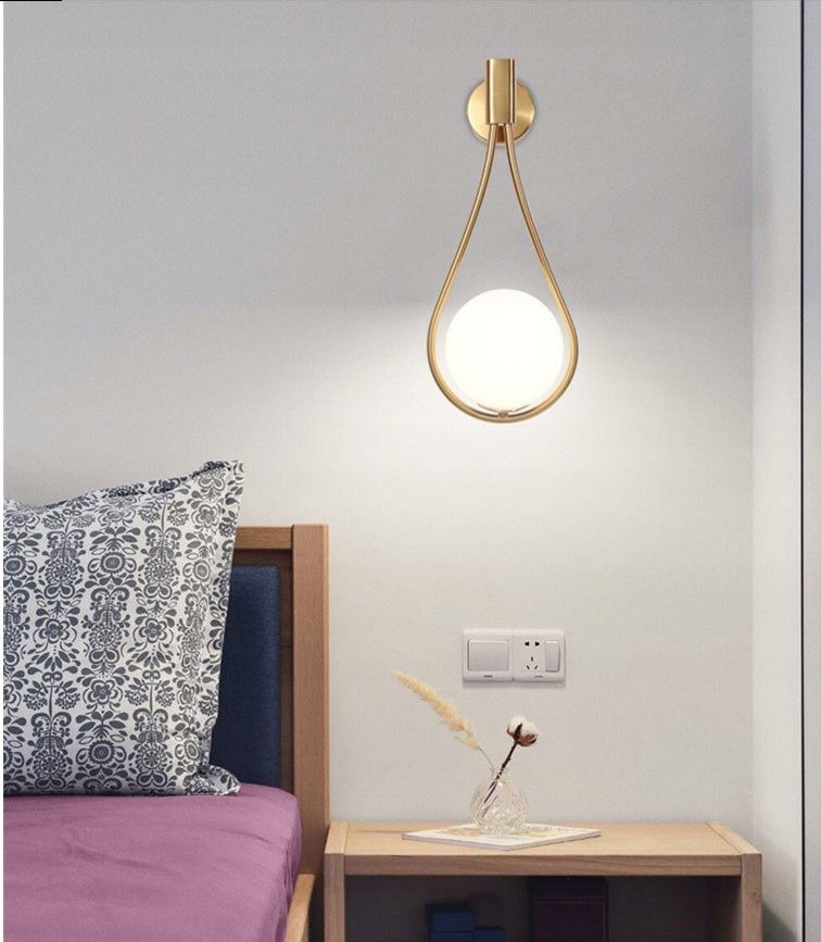 Lampa Ścienna Kinkiet Szklana Kula APP603-1W Złota