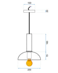 Lampa wisząca  OSTI C Czarno Złota app130-1cp