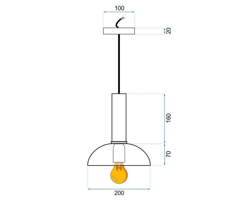 Lampa wisząca  OSTI C Czarno Złota app130-1cp