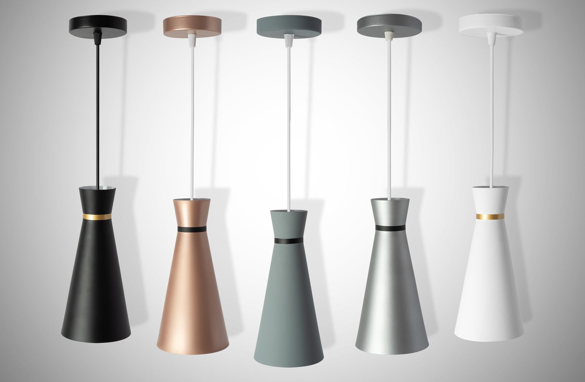 Lampa sufitowa wisząca pojedyncza KONA B szara mat