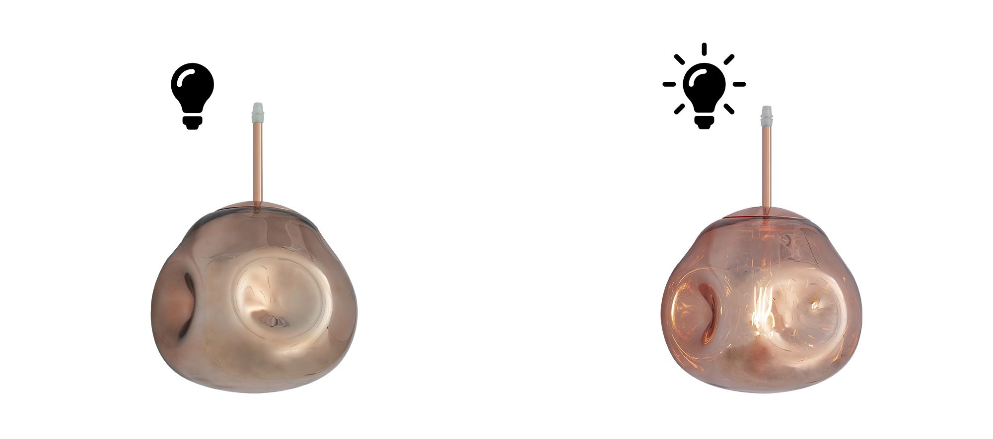 Lampa Sufitowa Wisząca Szklana APP333-1CP Różowe Złoto
