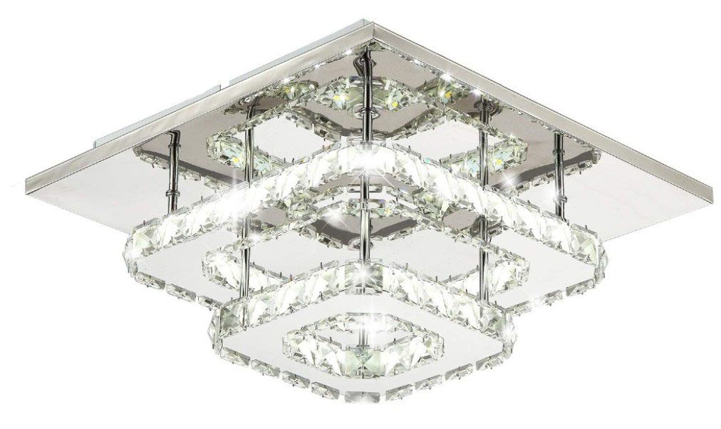 Lampa Sufitowa Kryształowa Plafon LED 24W Kwadratowa APP409-C APP410-C