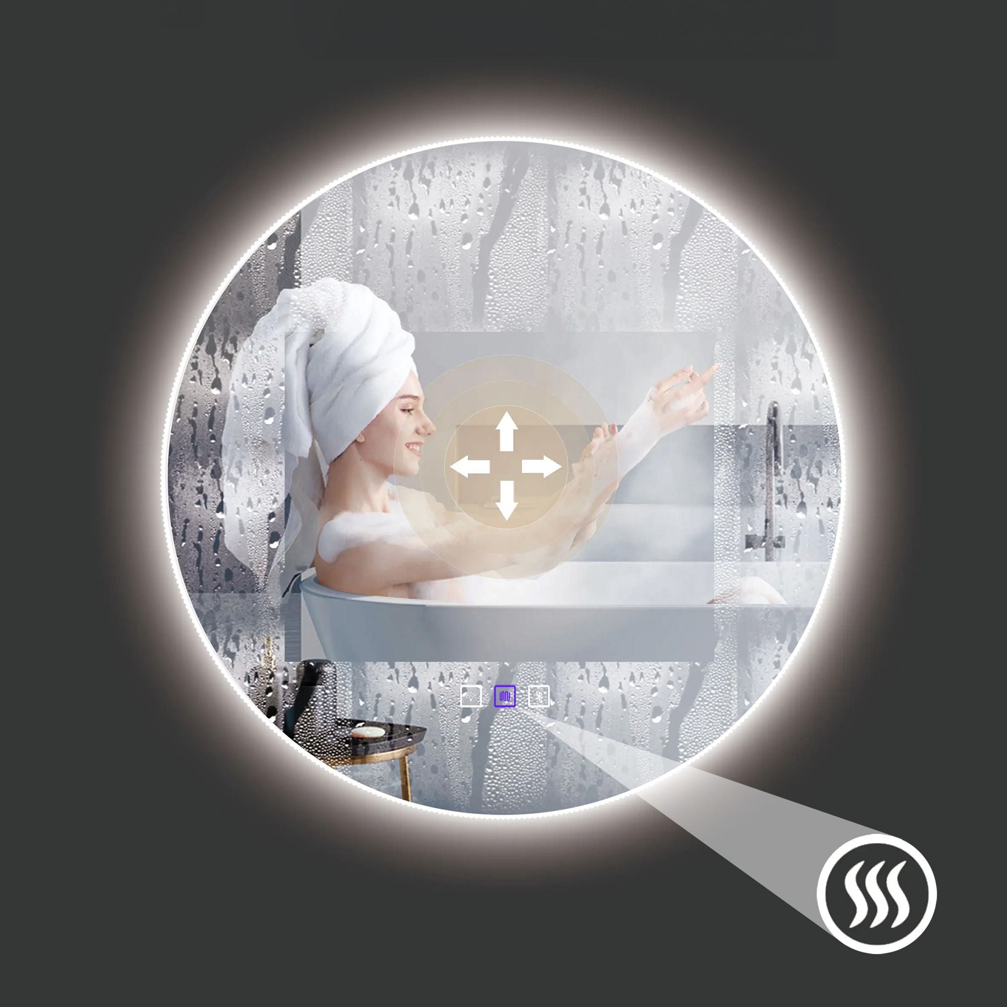 Lustro Ścienne Led Z Bluetooth 60cm Round 7