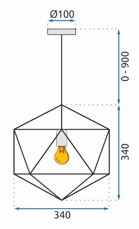Lampa sufitowa wisząca Tuscon Czarna