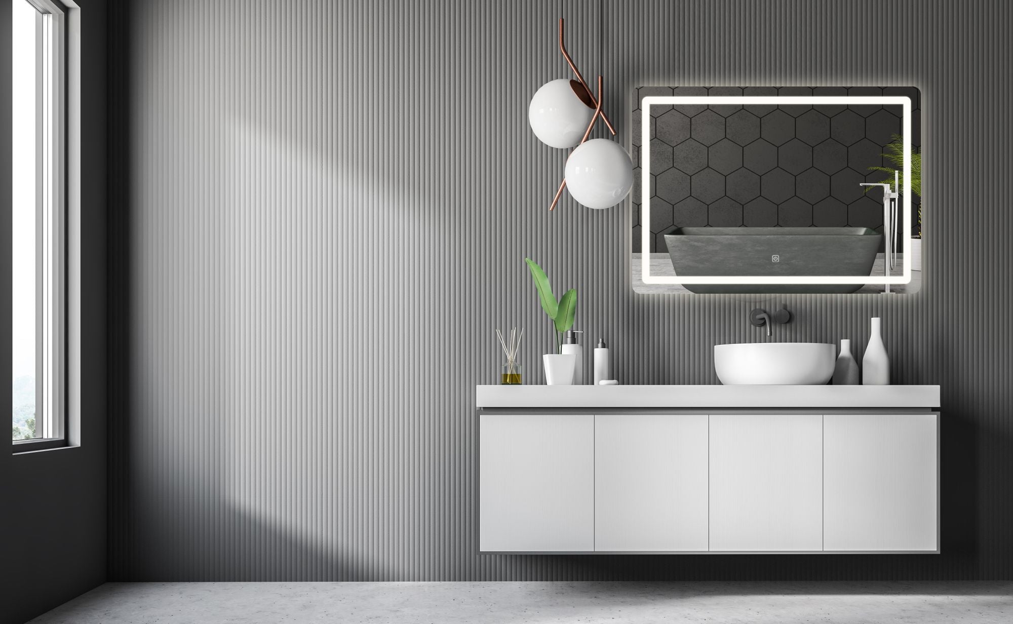 Lustro ścienne led 80x60cm p10407