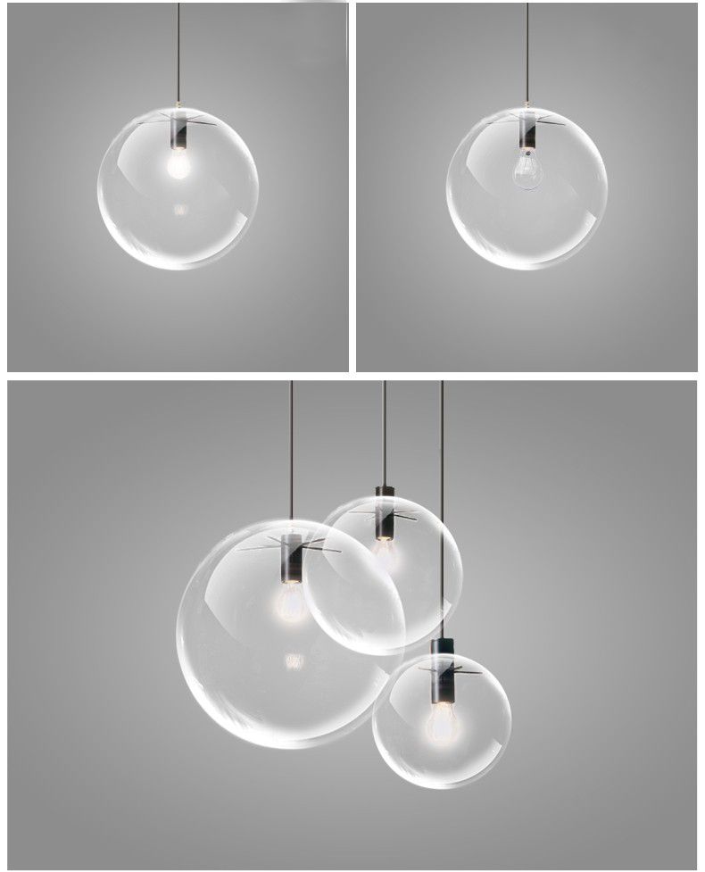 Lampa sufitowa wisząca szklana Lassi 25 cm APP307-1CP Czarna