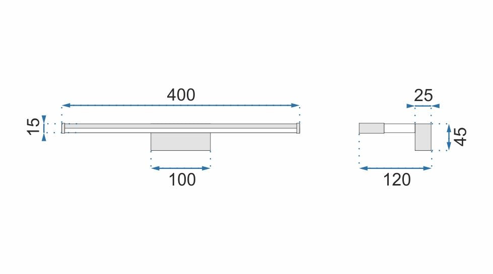 Lampa Kinkiet Łazienkowy Led Nad Lustro 8w 40cm App368-1w Chrom