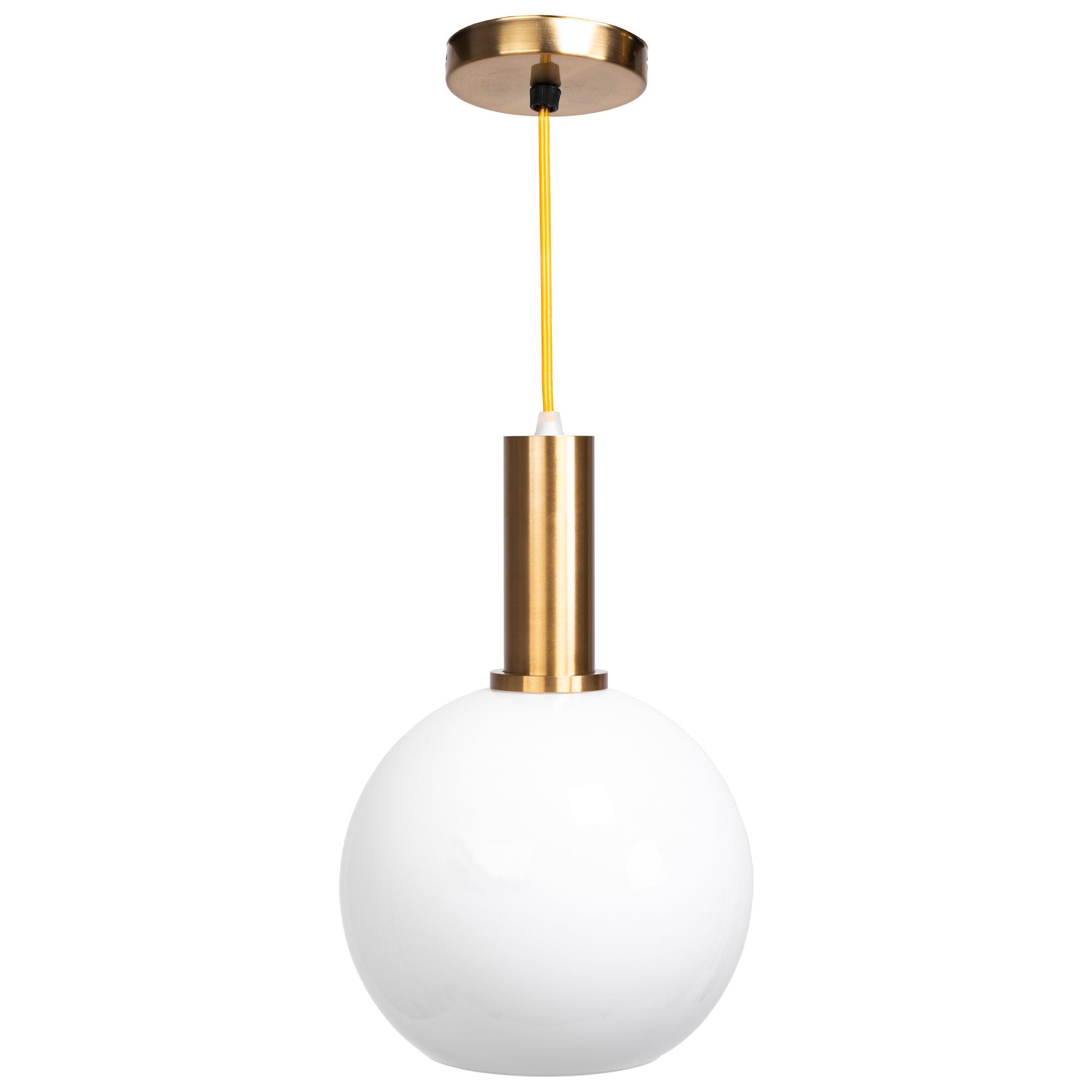 Lampa Wisząca Szklana Kula Mleczna APP666-1CP Złota