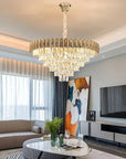 Lampa Wisząca Z Kryształami G061-CP 80CM ZŁOTA 6