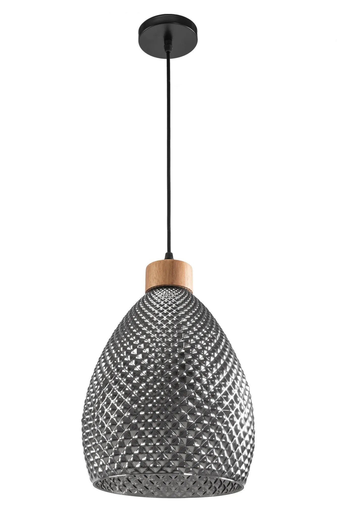 Lampa Sufitowa Szklana Retro APP897-1CP Czarna 6