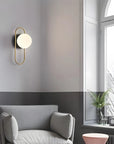 LAMPA ŚCIENNA KINKIET APP1756-1W BRUSH GOLD WHITE 6