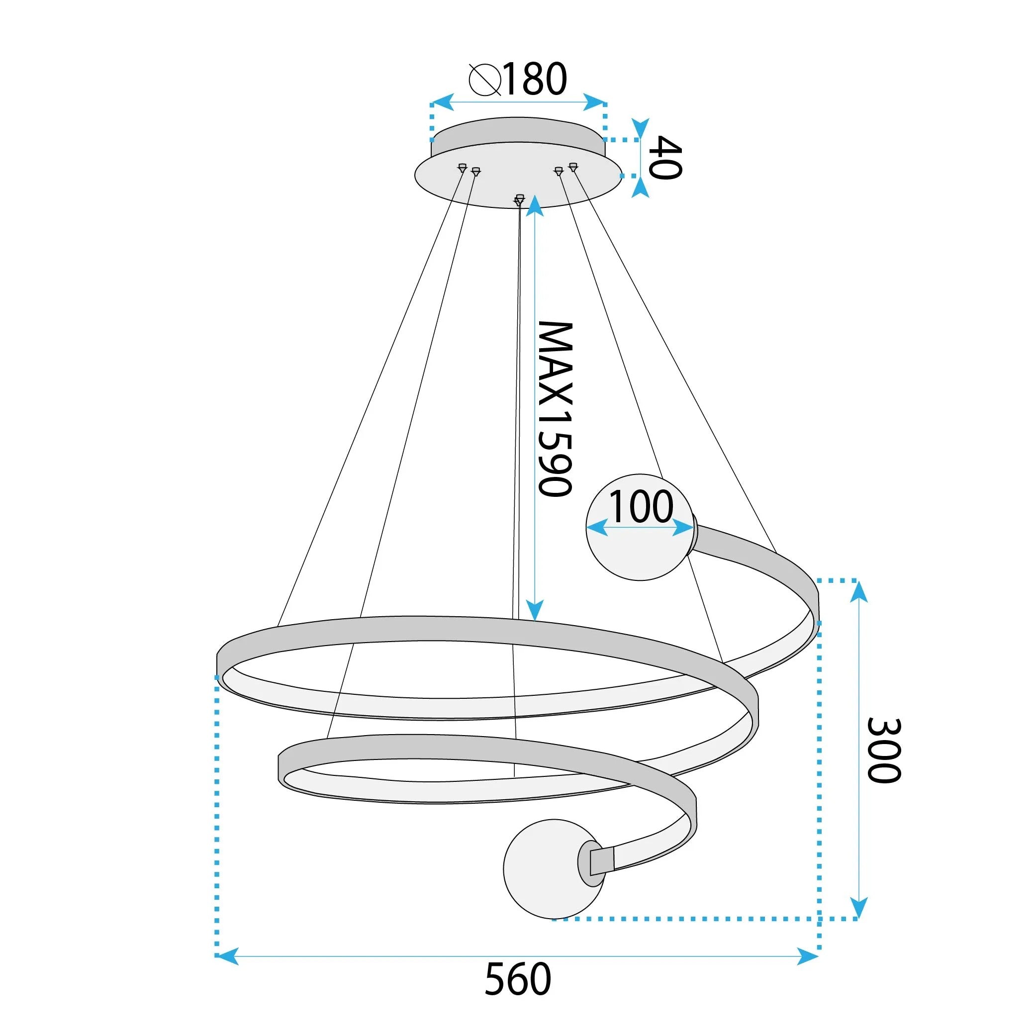 Lampa Wisząca LED LHJ029-CP CZARNA 6
