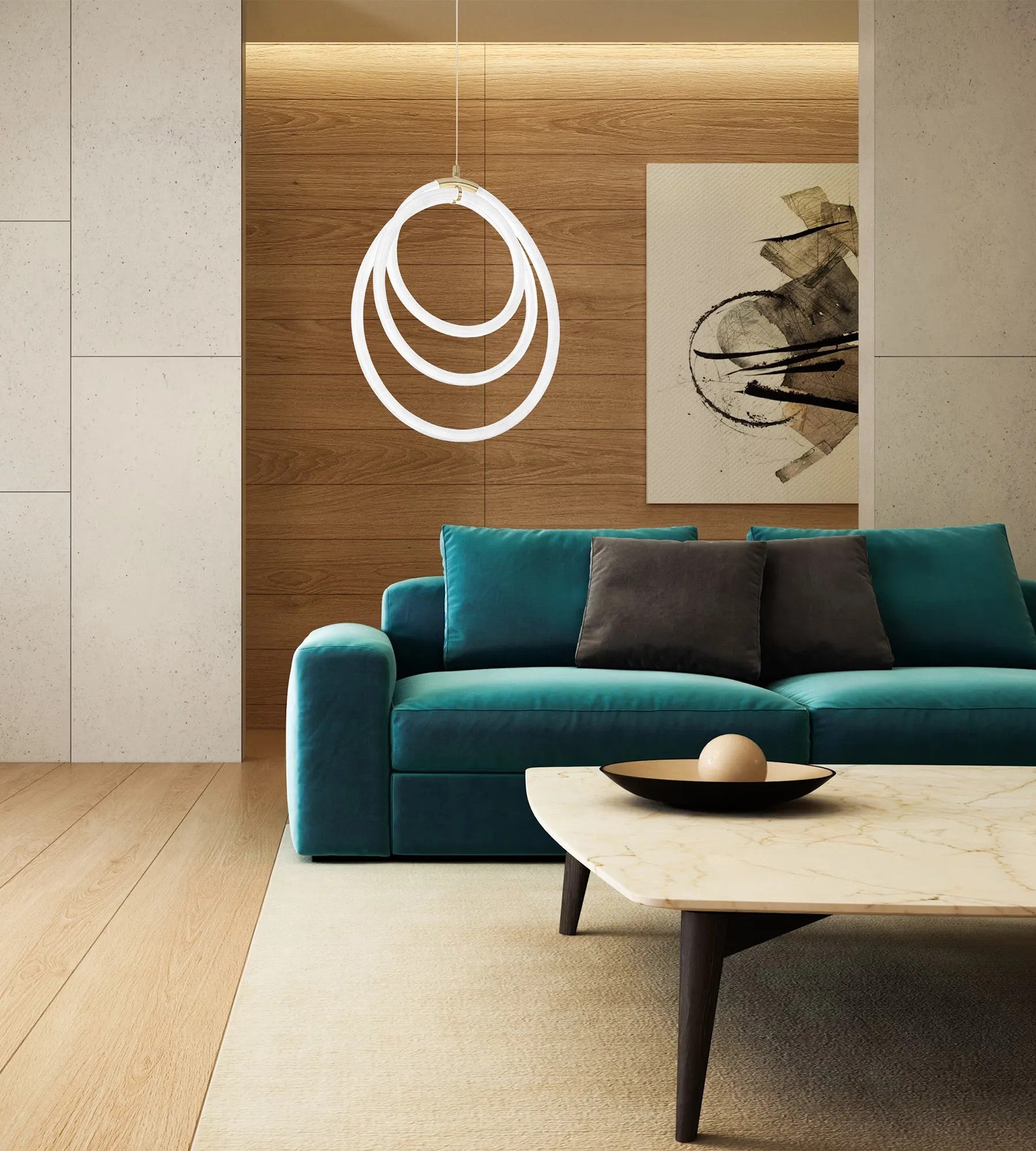 LAMPA WISZĄCA LED G016-CP ZŁOTA 6