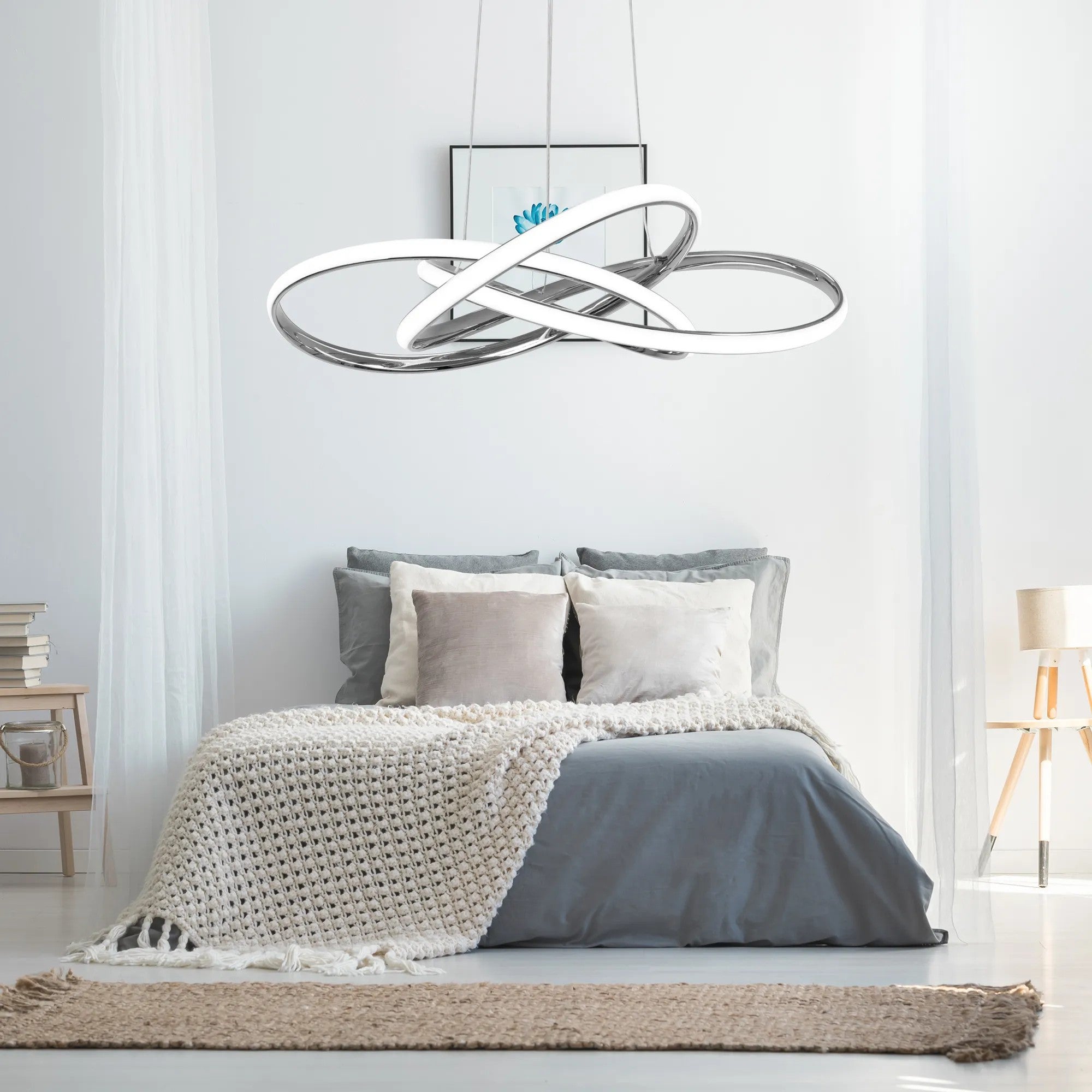 Lampa Sufitowa Nowoczesna LED + PILOT APP816-CP Node Chrom 6