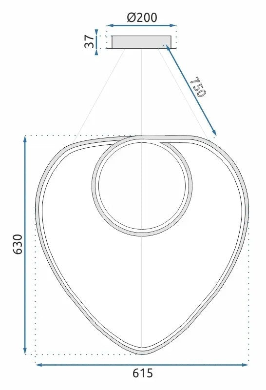 Lampa Sufitowa Wisząca Loop LED APP797-cp Złota + Pilot 6
