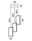 LAMPA SUFITOWA WISZĄCA LED LHJ087-3CP CZARNA 6