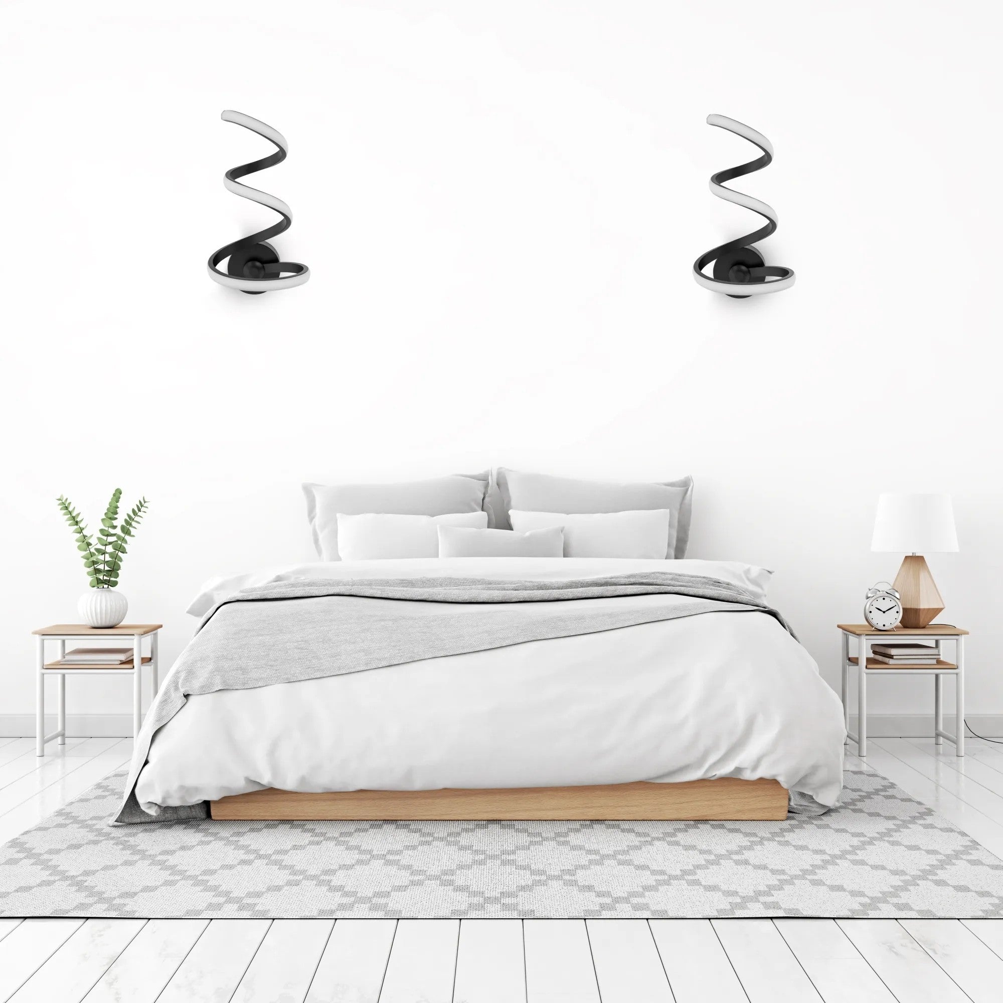 LAMPA ŚCIENNA KINKIET LED SPRING UP APP829-W Czarny MATT 6
