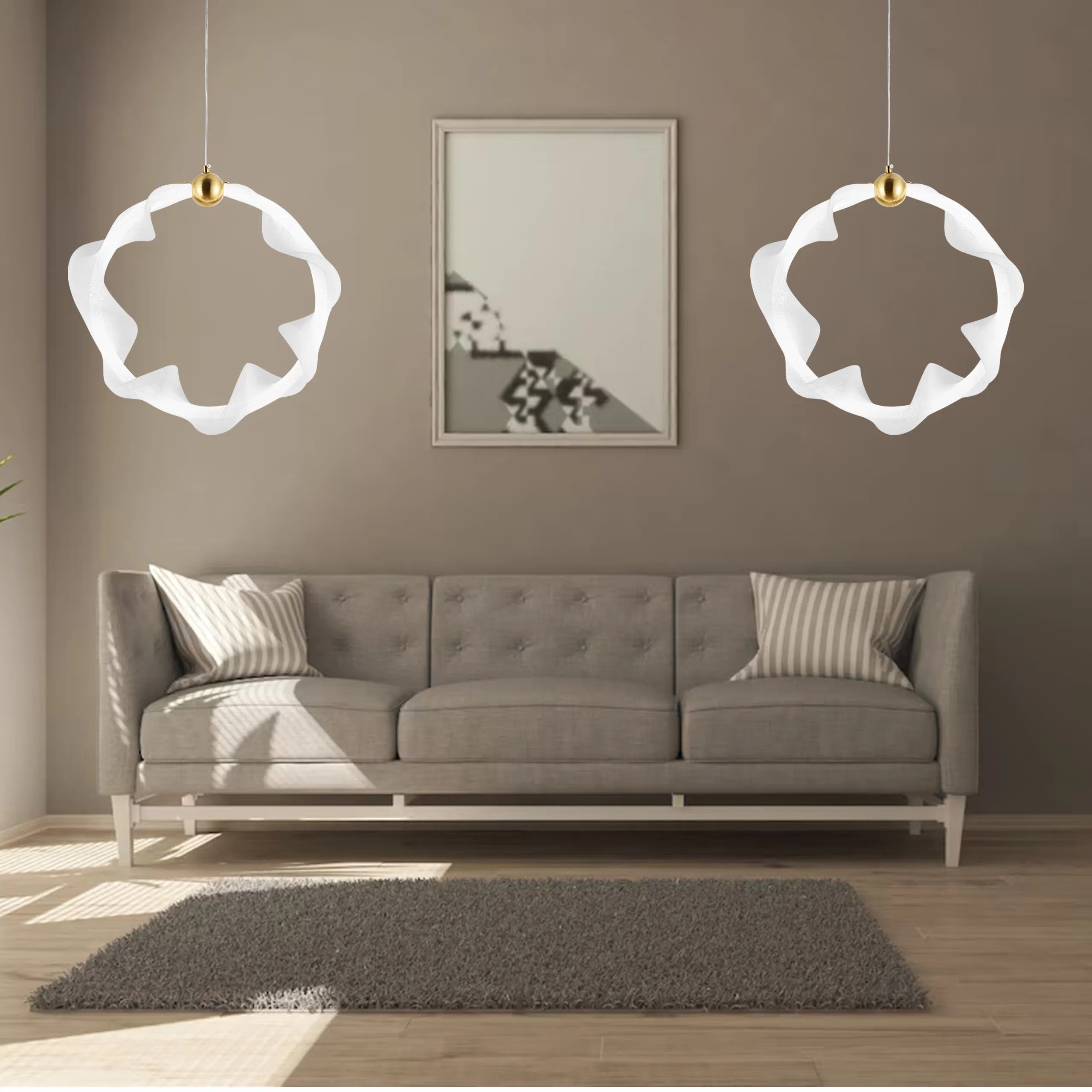 LAMPA WISZĄCA LED G014-1CP BIAŁY/ZŁOTY 6