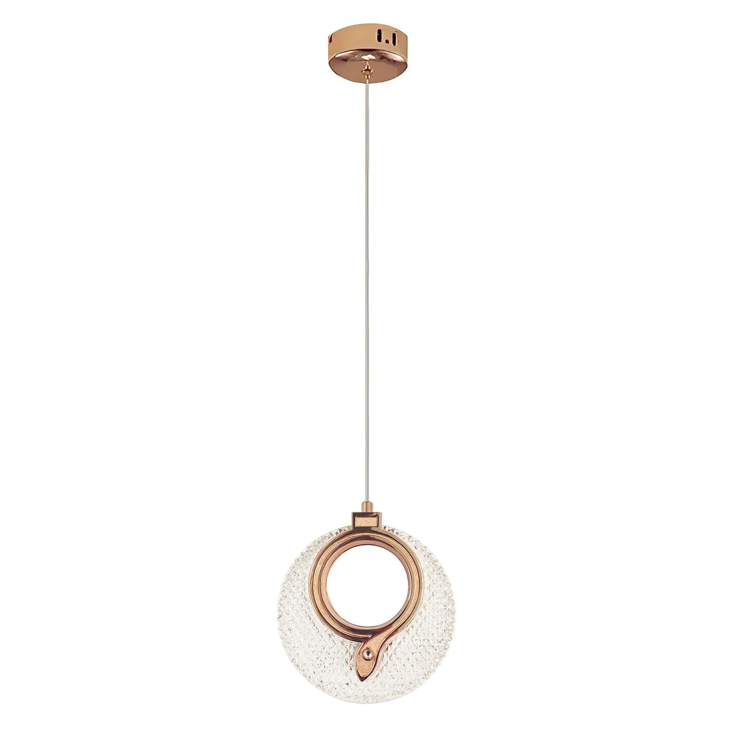 LAMPA WISZĄCA KRYSZTAŁOWA LED LHJ110-1CP JASNE RÓŻOWE ZŁOTO 6