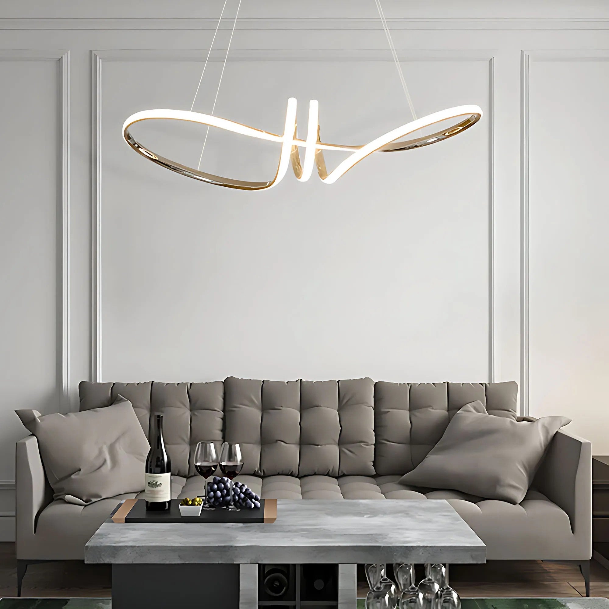 LAMPA WISZĄCA LED LHJ036-CP ZŁOTA 6