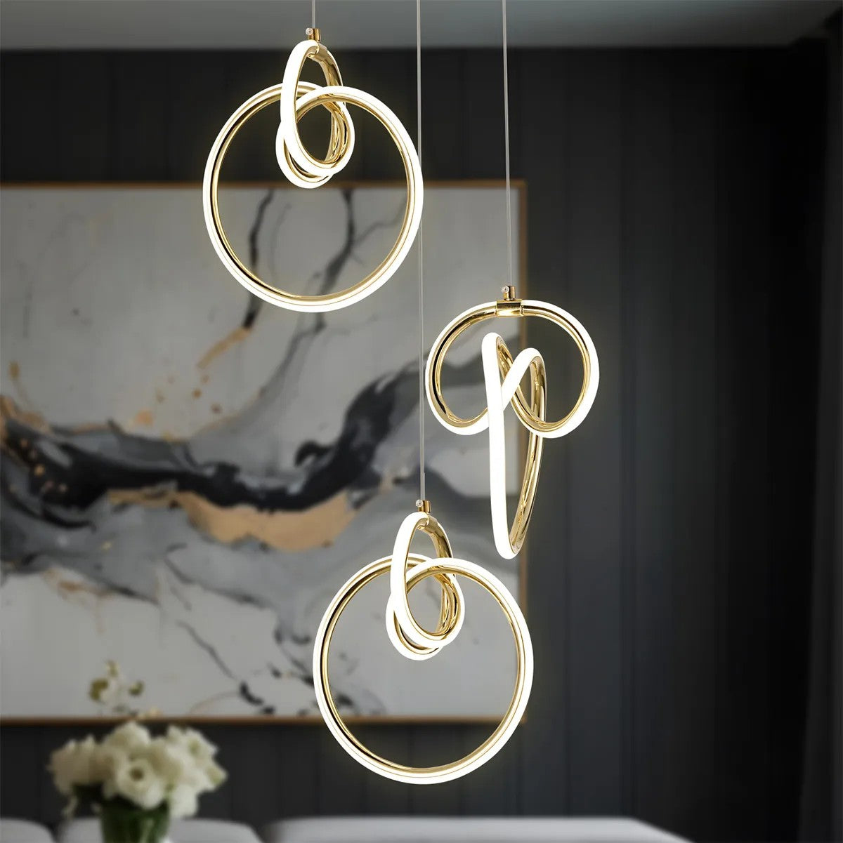 LAMPA WISZĄCA LED G072-3CPR Złota 6