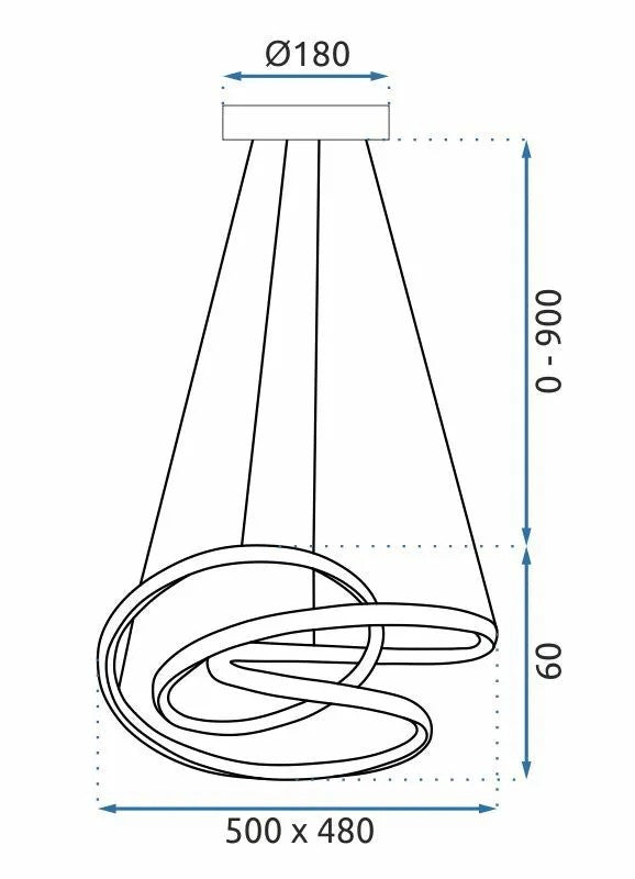LAMPA SUFITOWA WISZĄCA LED G006-CP Czarna + PILOT 6