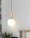 Lampa Sufitowa Wisząca Szklana Metalowa APP474-1CP Złota 6