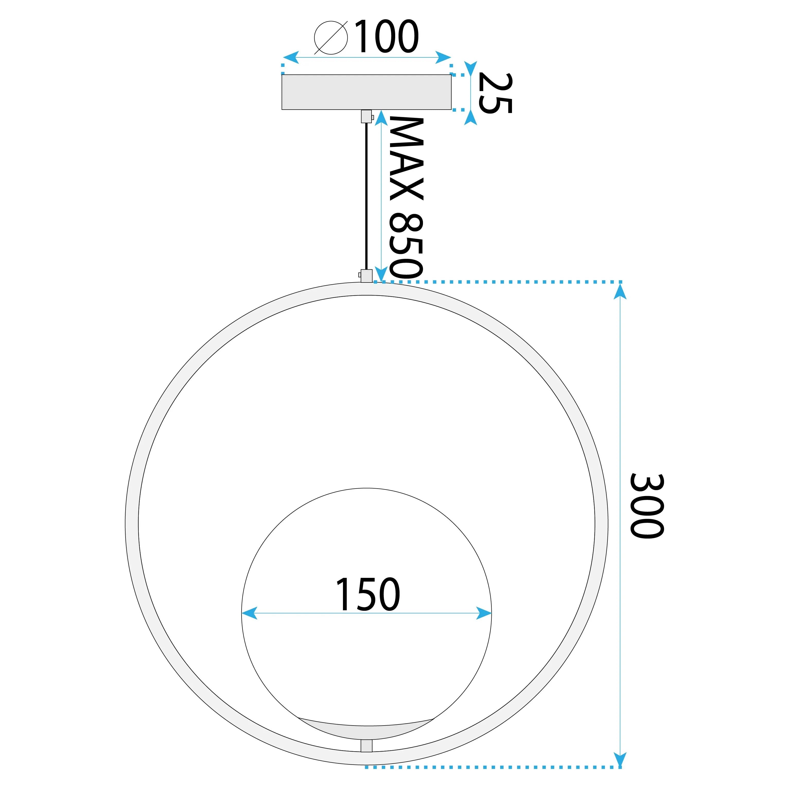 Lampa Sufitowa Wisząca Szklana Kula G109-1W Złota 6