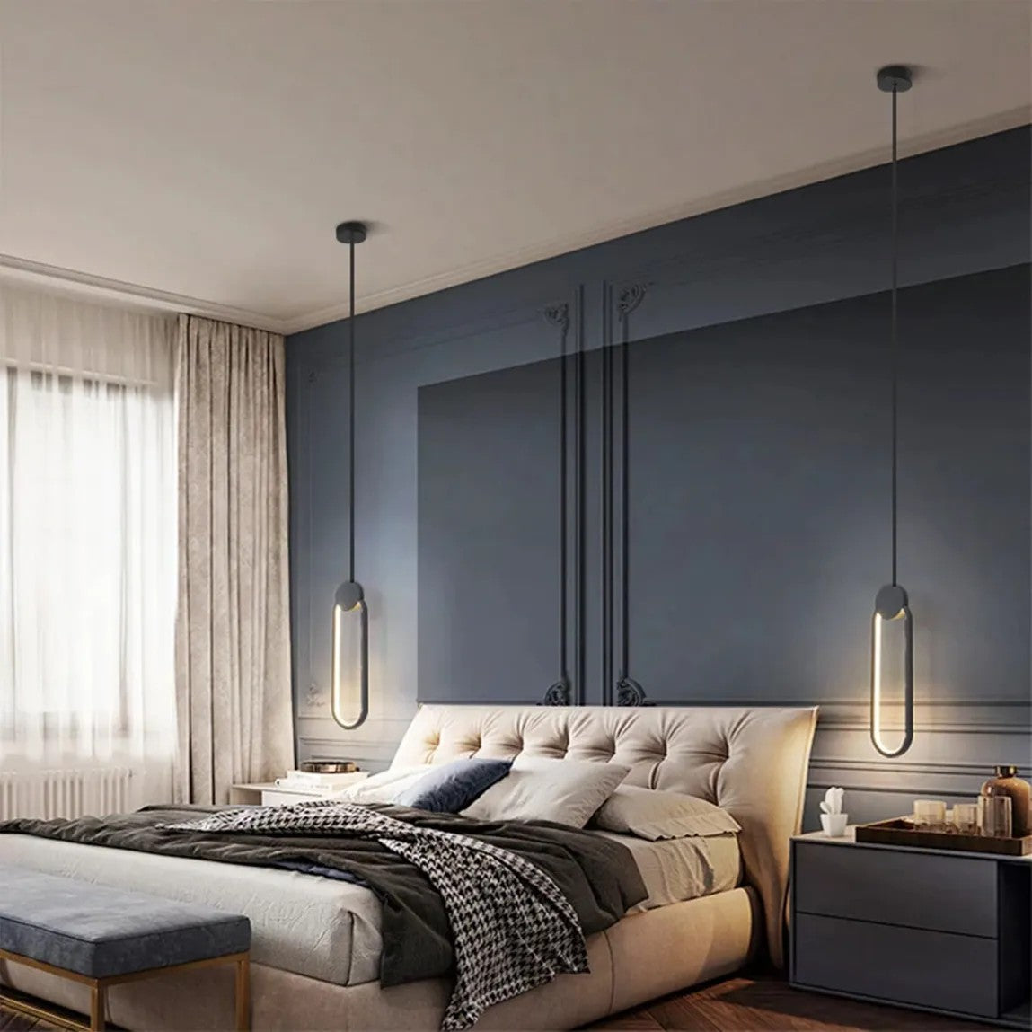 Lampa Sufitowa Wisząca LED APP851-CP Czarna 6