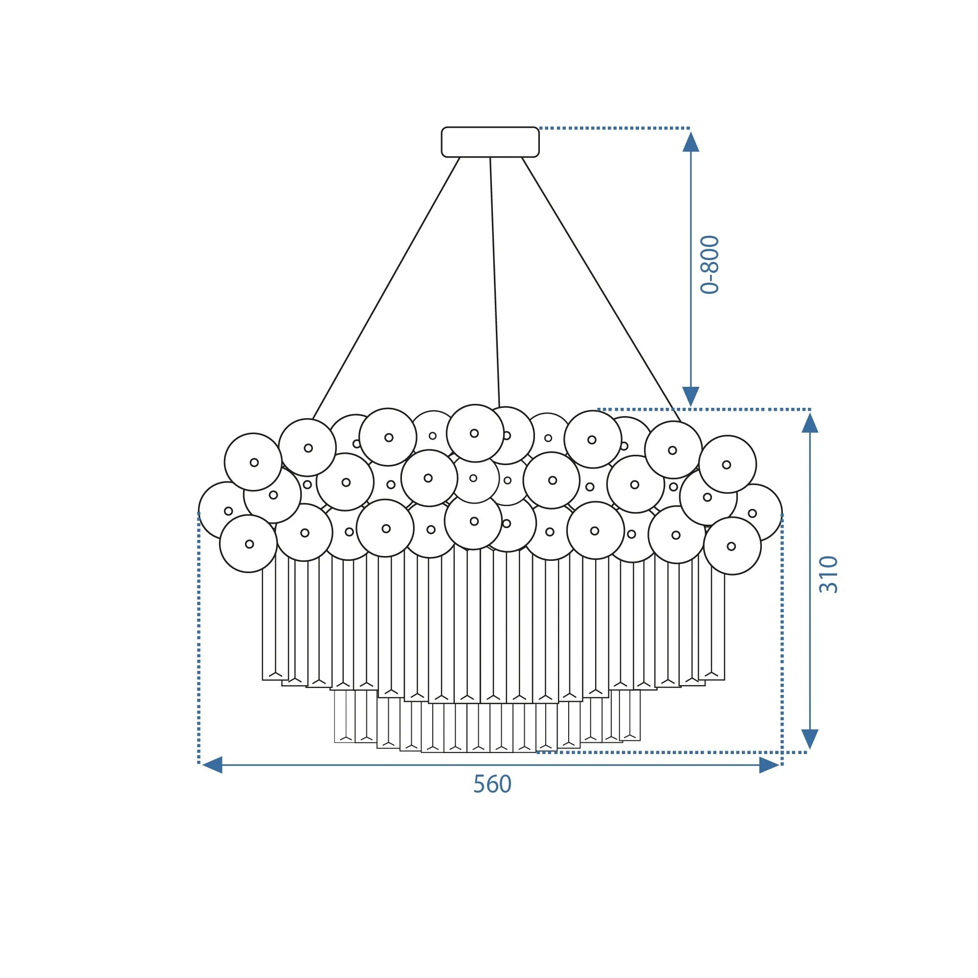 Lampa Kryształowa Wisząca APP1473-CP Złota 6