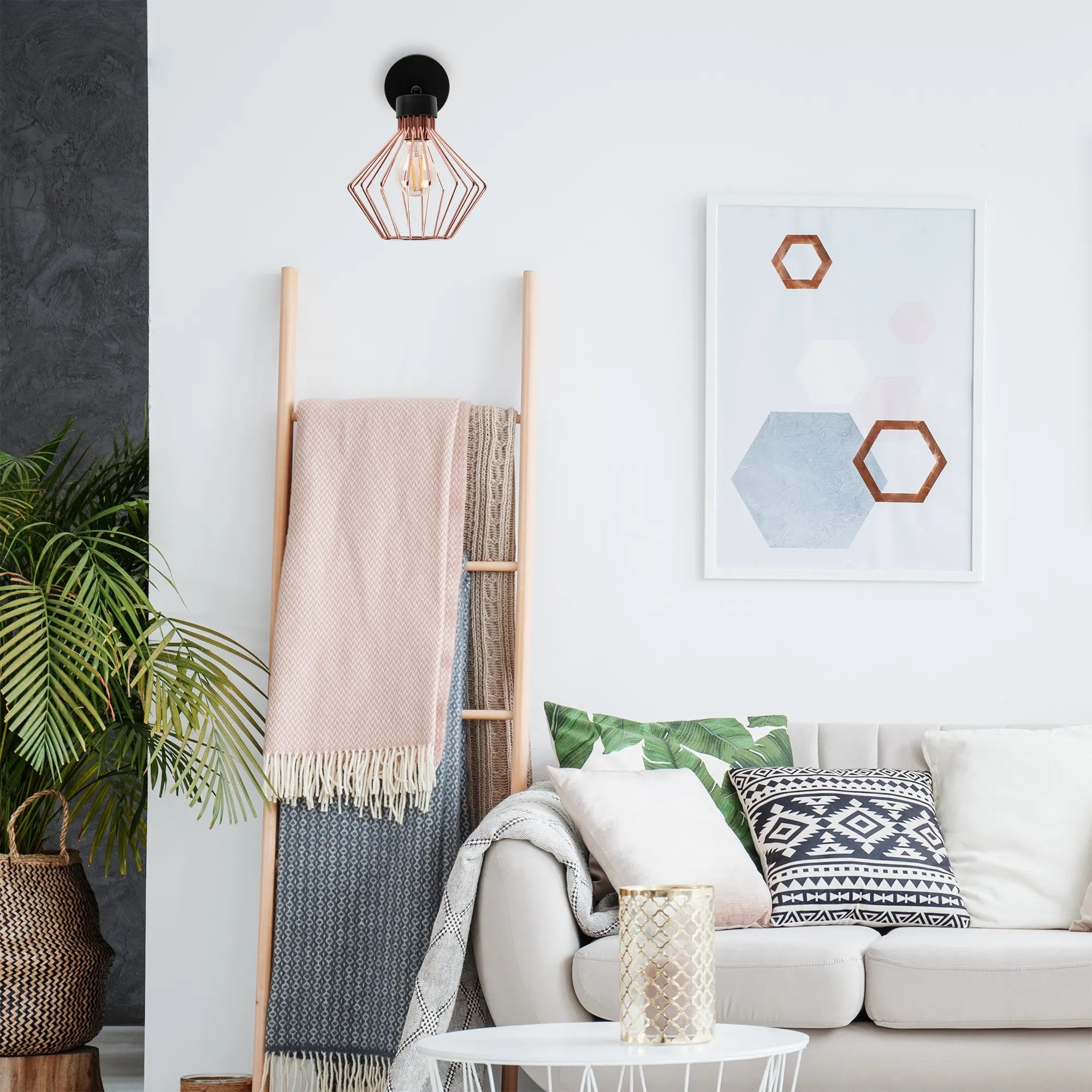 Lampa Kinkiet Ścienny Metalowy Loft APP534-1W Różowe Złoto 6