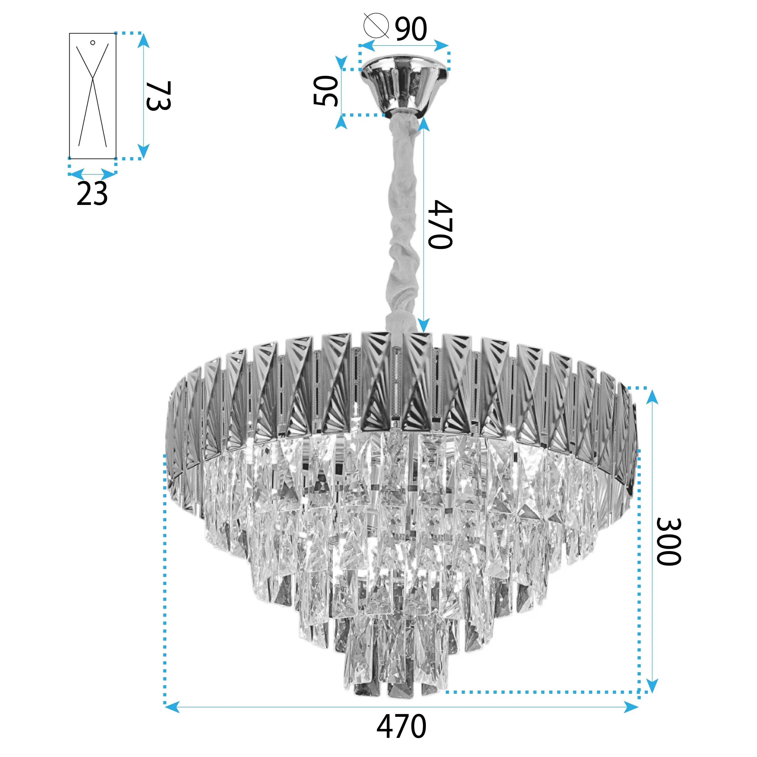 Lampa Wisząca Z Kryształami G059-CP 6