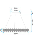 LAMPA WISZĄCA LED MS017-CP Chrom 57cm 6