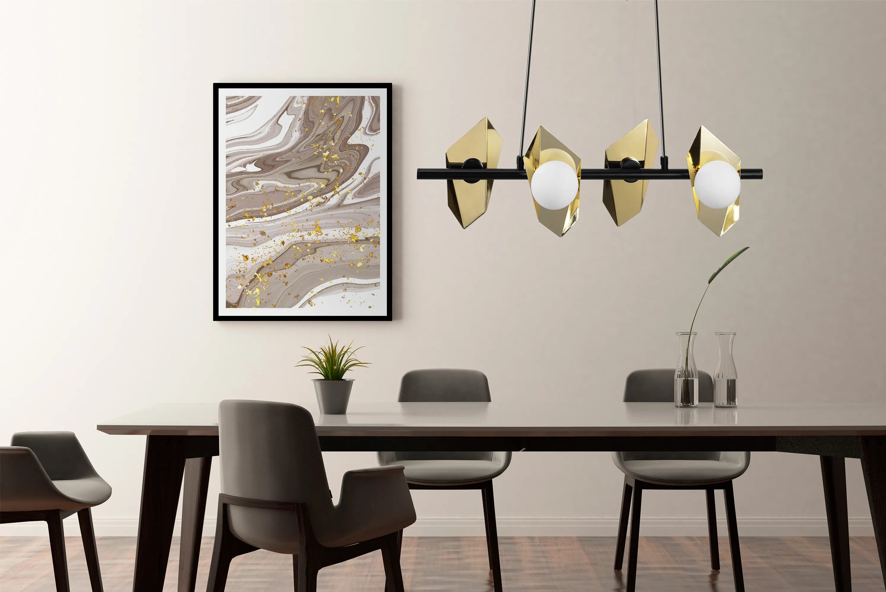 LAMPA SUFITOWA WISZĄCA APP1412-CP CZARNO/ZŁOTA 6