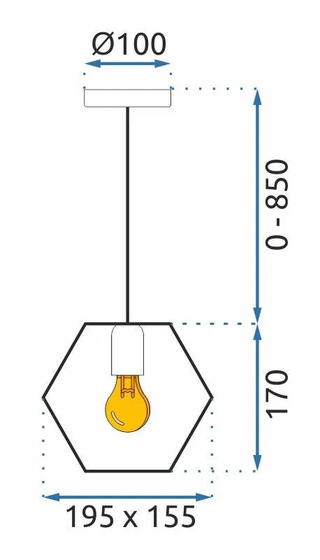 Lampa Wisząca APP1131-1CP Czarno Złota 6