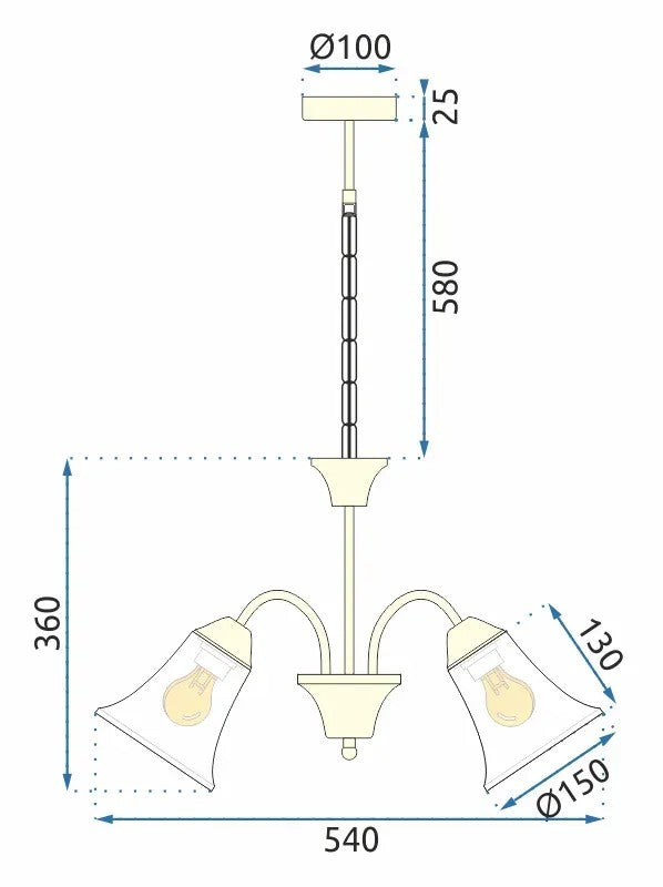 Lampa Wisząca Vintage APP960-5CP CHROM 6