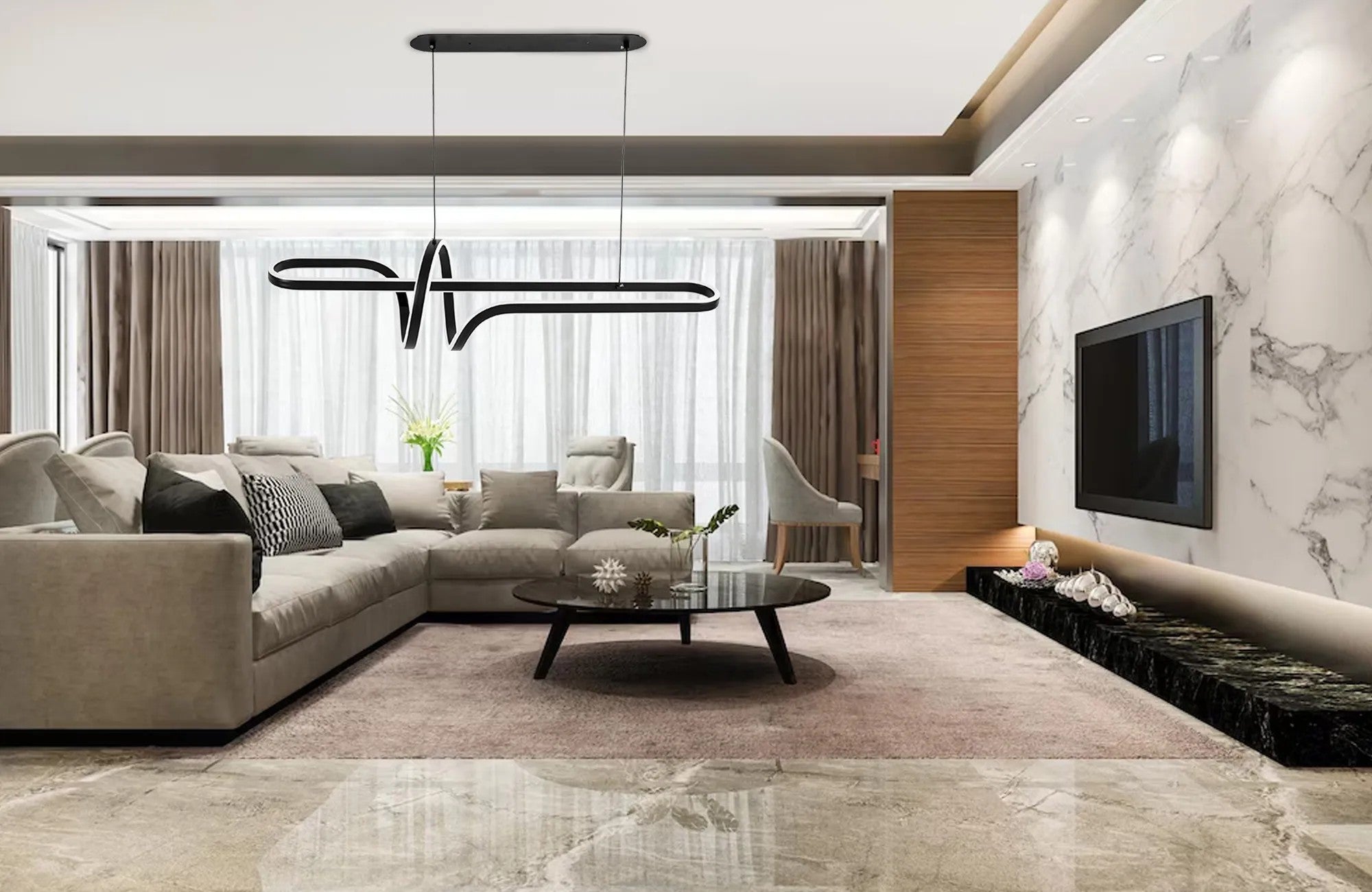 LAMPA WISZĄCA LED G038-CP CZARNA 6
