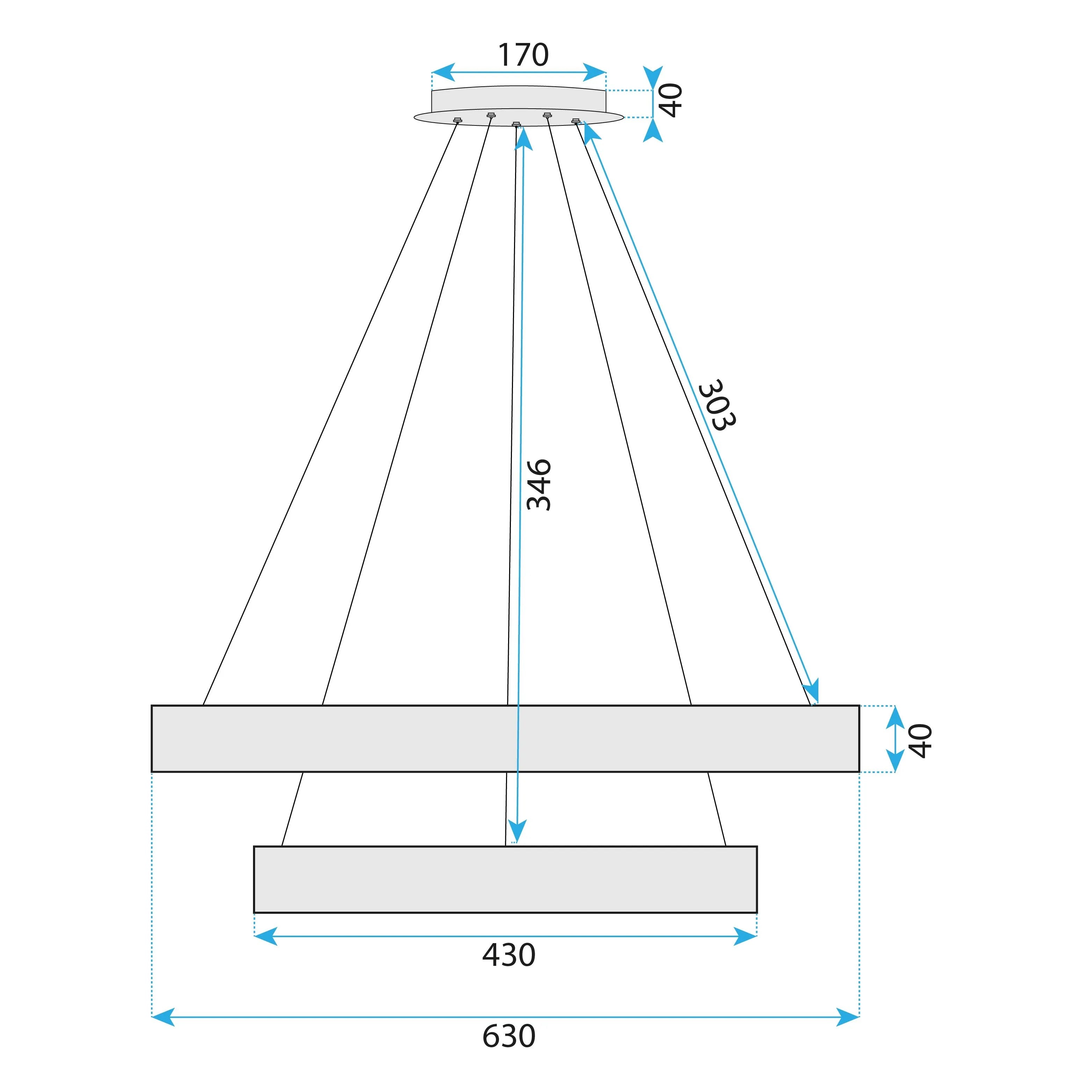 LAMPA WISZĄCA LED G045-2CP GOLD 6