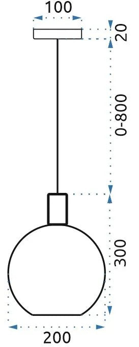 Lampa Wisząca Szklana Kula Mleczna APP666-1CP Złota 6