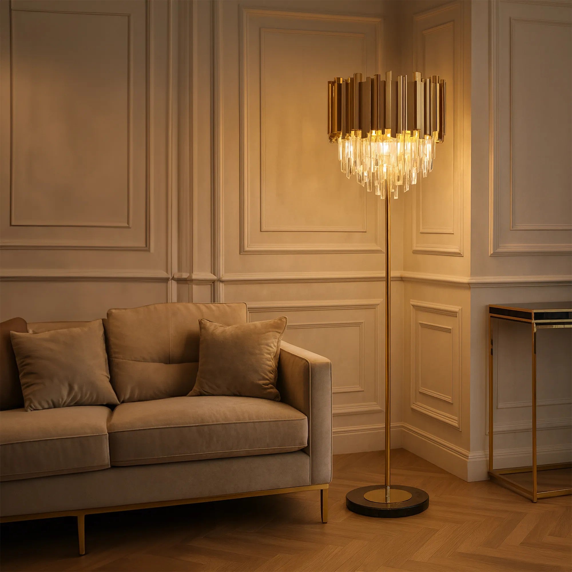 Lampa Stojąca Podłogowa APP1717-3F Złota 6