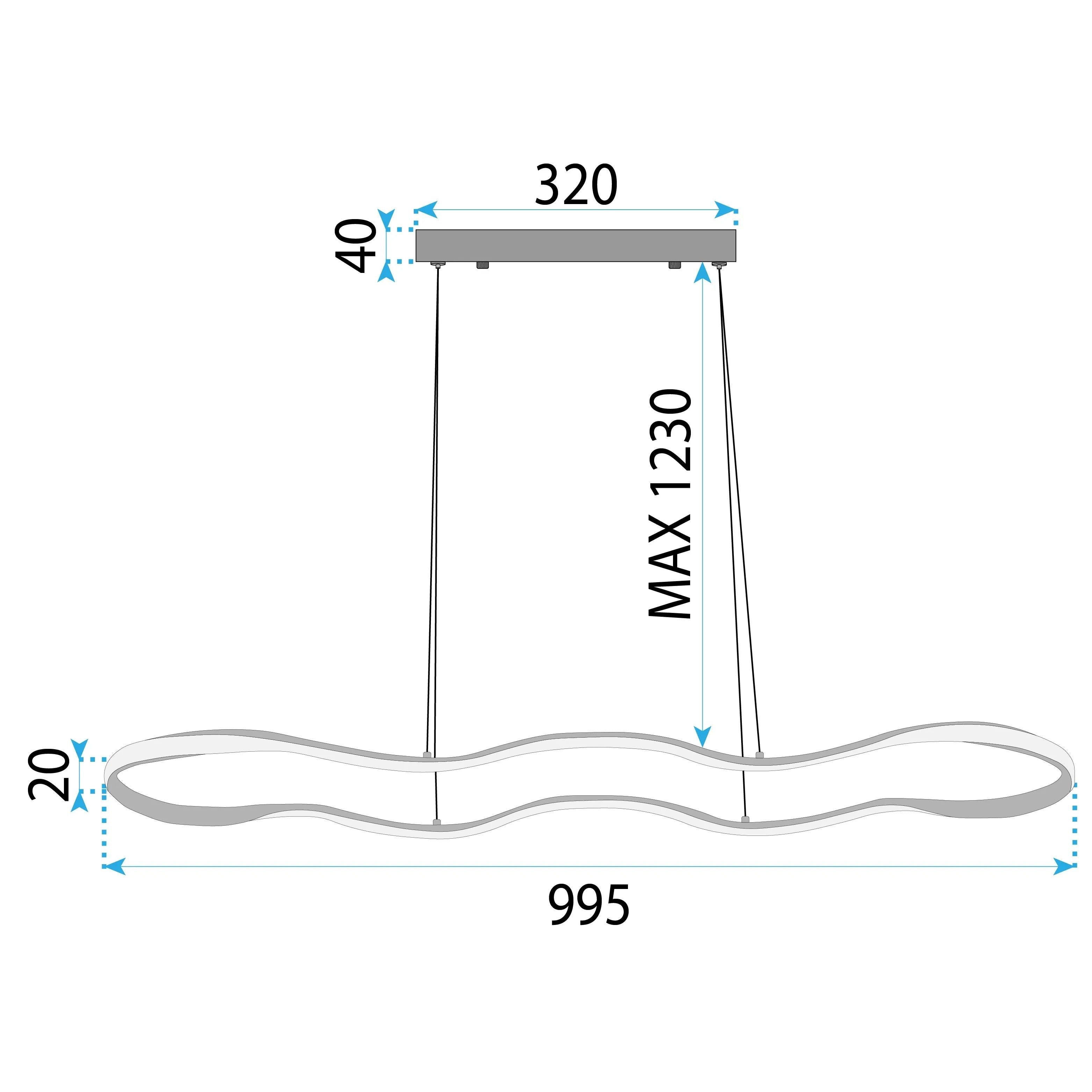 LAMPA SUFITOWA WISZĄCA LED LHJ028-CP 100cm Złota 6