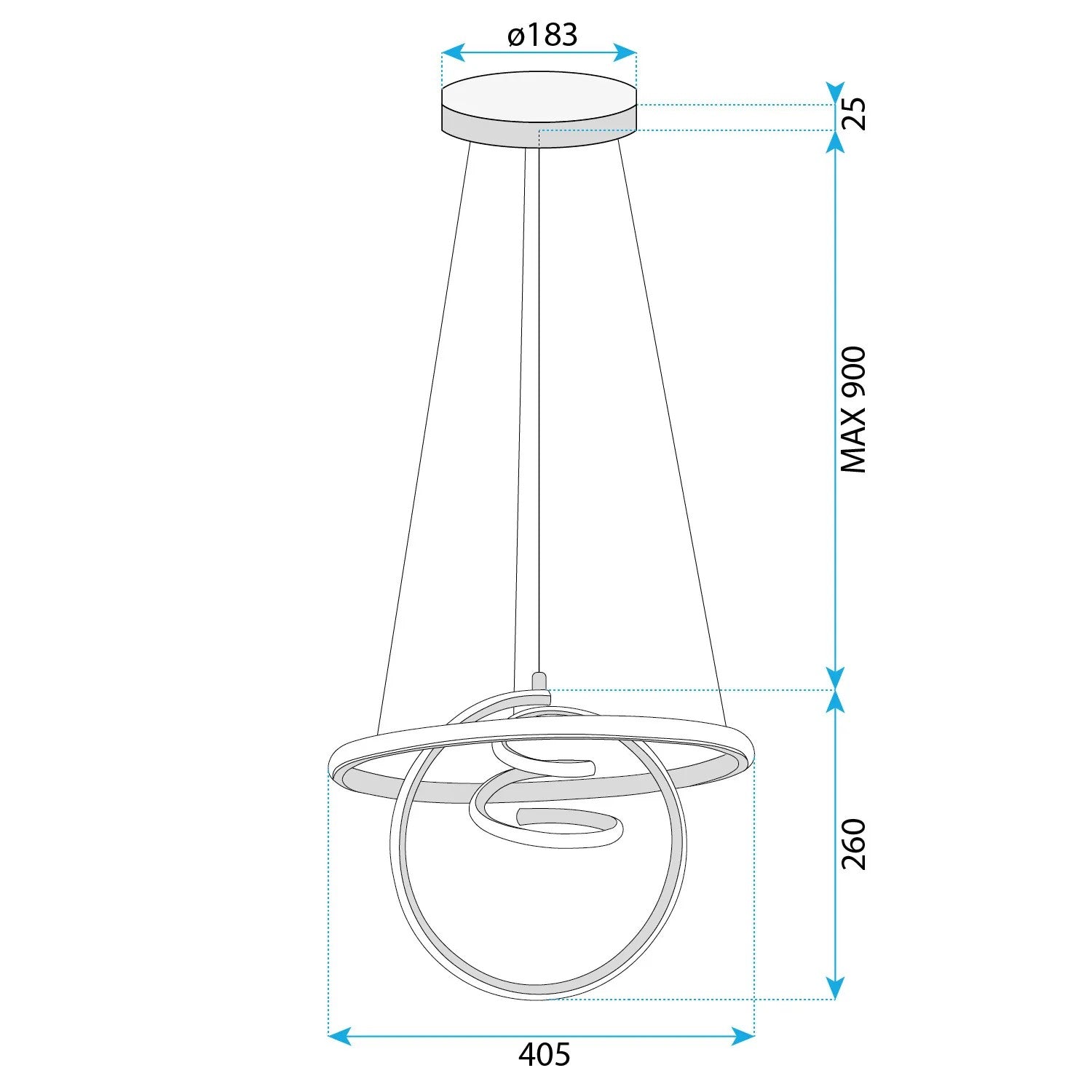 LAMPA WISZĄCA LED G066-CP Złota 6