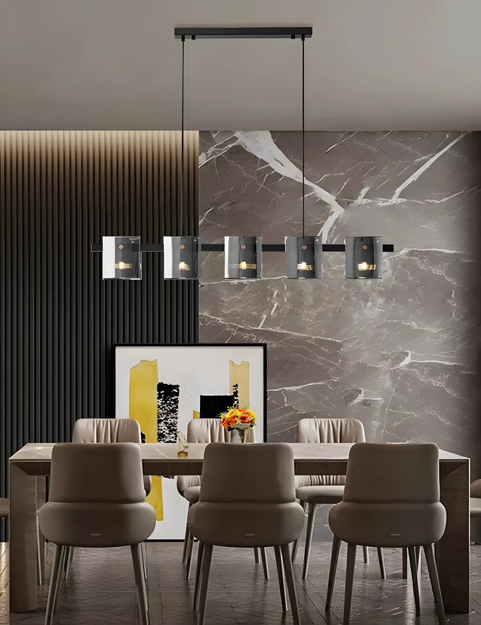 LAMPA WISZĄCA 5-punktowa APP1706-5CP GREY G9 6