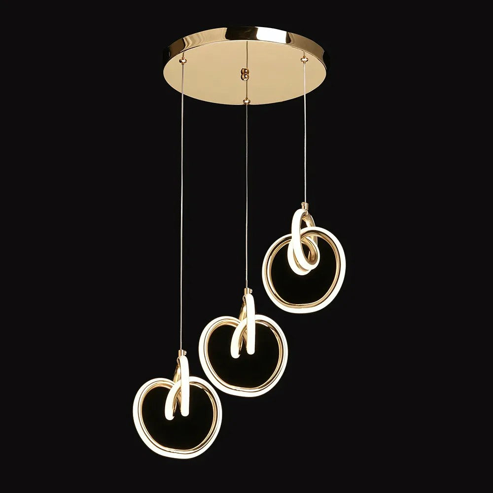 LAMPA SUFITOWA WISZĄCA LED LHJ093-3CP ZŁOTA 6